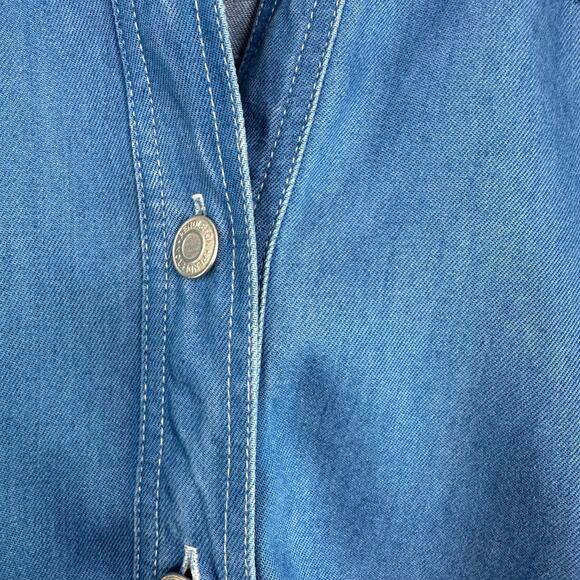Pendleton Petites Chambray Button Front Blouse - Picture 7 of 9